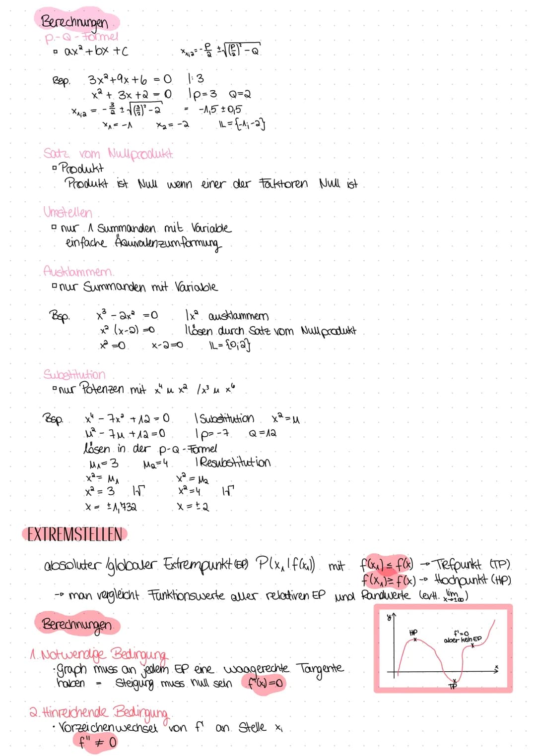 Untersuchung von Funktionen
> Kurrendiskussion
DEFINITIONS- UND WERTEBEREICH
Definitionsbereich zahlen die in x Eingesetzt werden dürfen
zah