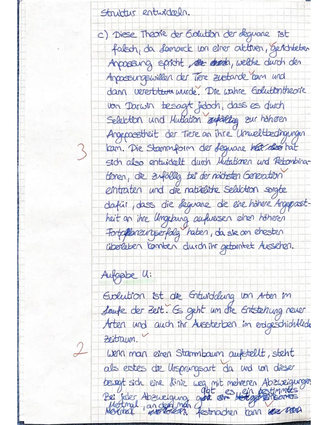 Biologie J2
Name:.
Tanja.
Notenpunkte:
mündlich: .........
schriftlich:11.
Klausur
Punkte: 22/30
Su 21.03.2021
Aufgabe 1
In den versteinerte