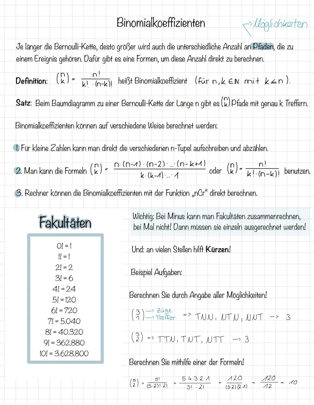  Wahrscheinlichkeit:
P(...)
Lernzettel Klausur
Grundbegriffe der Wahrscheinlichkeitsrechnung:
Die relative Häufigkeit nähert sich bei immer 