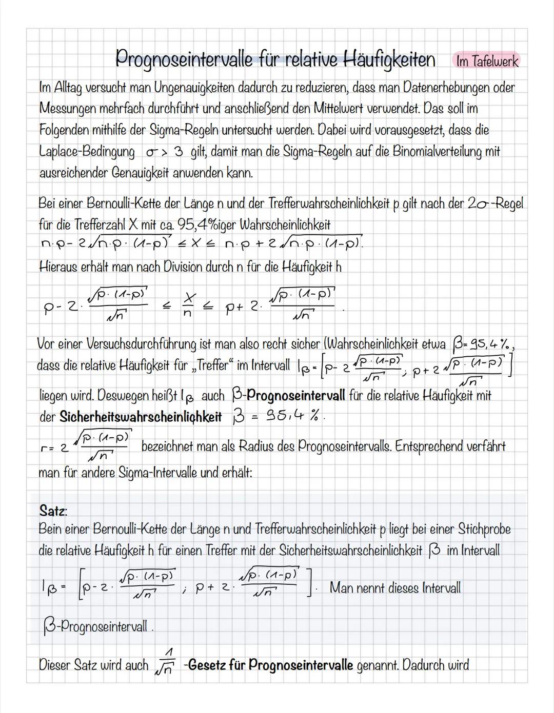  Wahrscheinlichkeit:
P(...)
Lernzettel Klausur
Grundbegriffe der Wahrscheinlichkeitsrechnung:
Die relative Häufigkeit nähert sich bei immer 