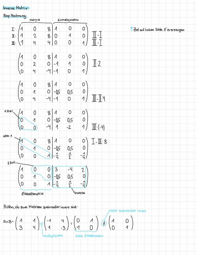 Matheklausur 153 Lineare Algebra:
Definition einer Matrix:
eine sog. (m,n)-Matrix besteht aus m Zeilen und n Spalten
ein Element wird durch 