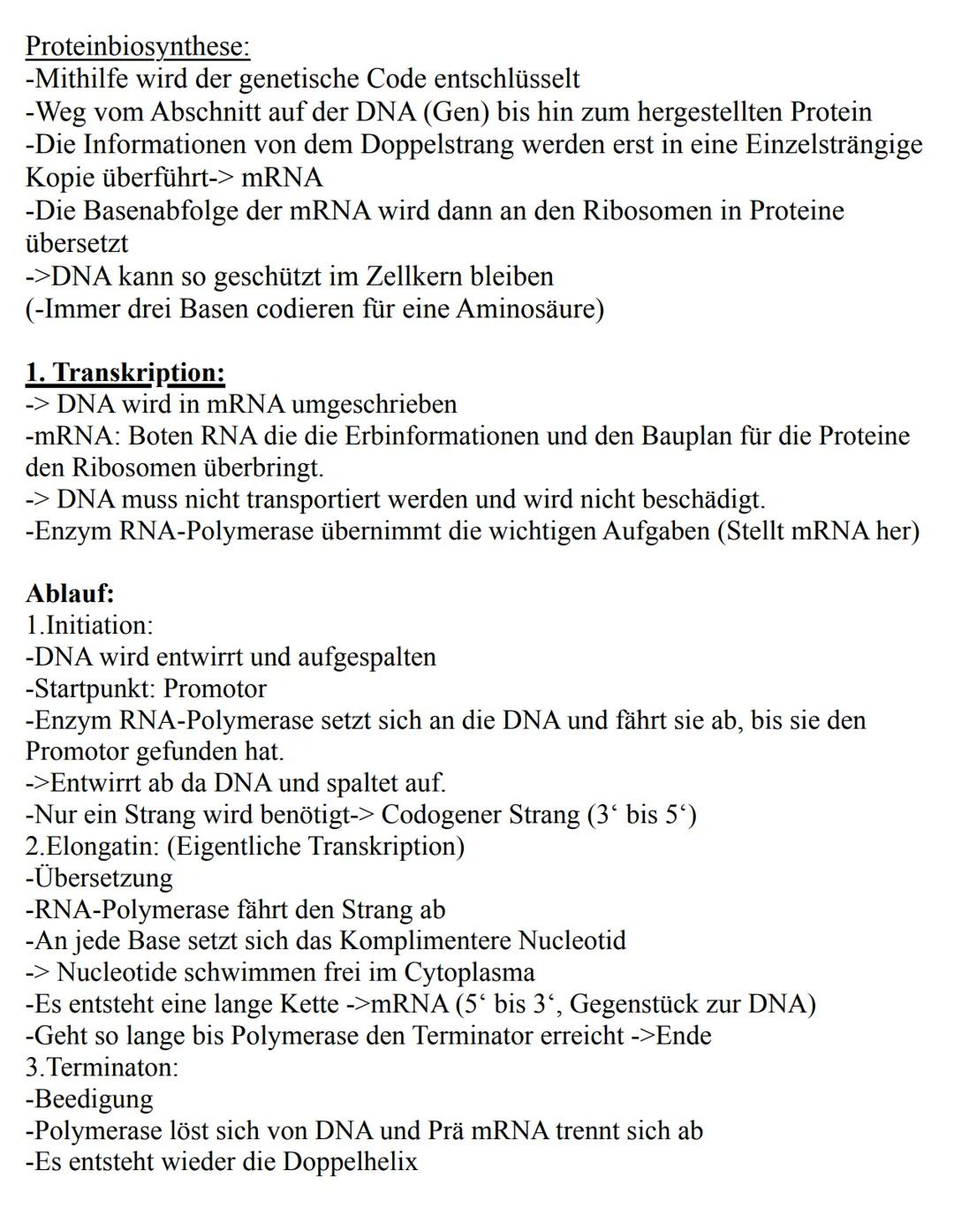 Unterthemen:
-Die Zelle
->Eukaryoten
->Prokaryoten
-Mitose
-Meiose
-Aufbau der DNA
-Replikation
-RNA
-Gene
-Proteinbiosynthese
-Genetischer 