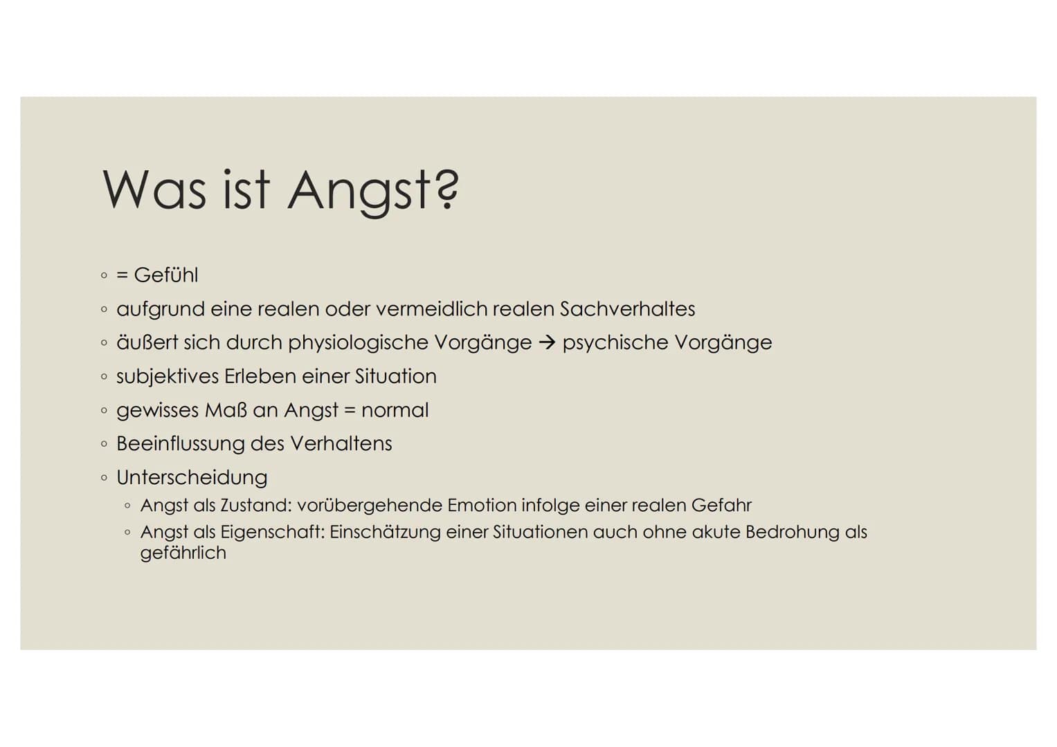 永原不原
ANGST(STÖRUNGEN) Gliederung
1.
Einstieg
2. Was ist Angst?
1. Funktion
3. Angststörung
1. Klassifikation
2.
Phobie
3. Generalisierte Ang