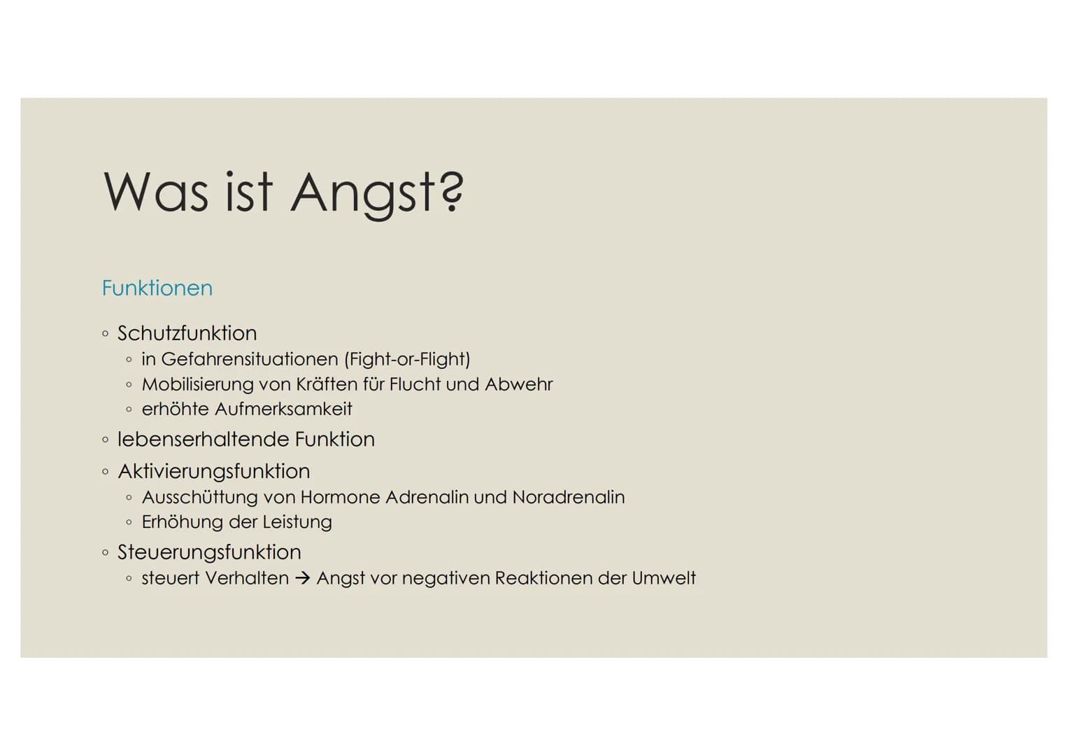 永原不原
ANGST(STÖRUNGEN) Gliederung
1.
Einstieg
2. Was ist Angst?
1. Funktion
3. Angststörung
1. Klassifikation
2.
Phobie
3. Generalisierte Ang