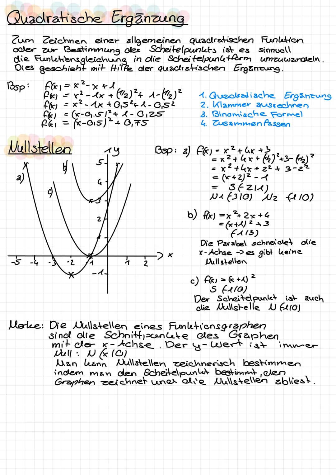 Quadratische Funktion
Merke: Die einfachste quadratische Funktion
hat die Gleichung: f1 = x²
Ihr Funktionsgraph heißt Normalparabel
Aufgabe 