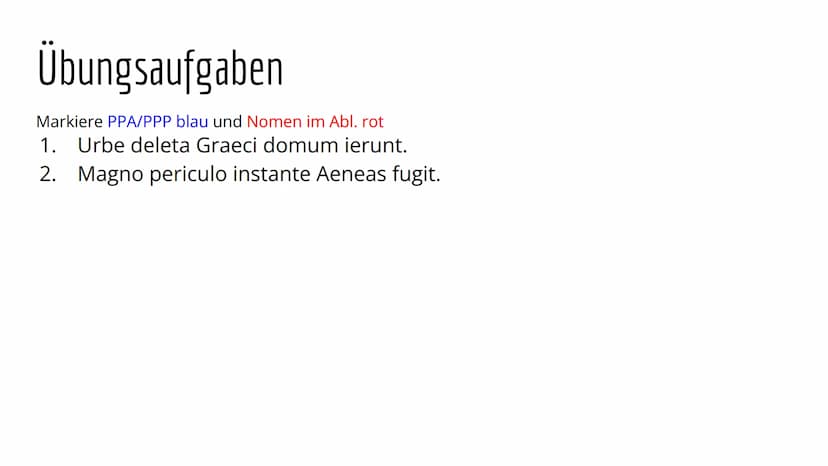 Abl. Abs Gliederung
Definition
Konstruktion
Abl. Abs im PPA
Abl. Abs im PPP
Übersetzung
Übungsaufgaben
Quellen Definiton
Partizipialkonstruk