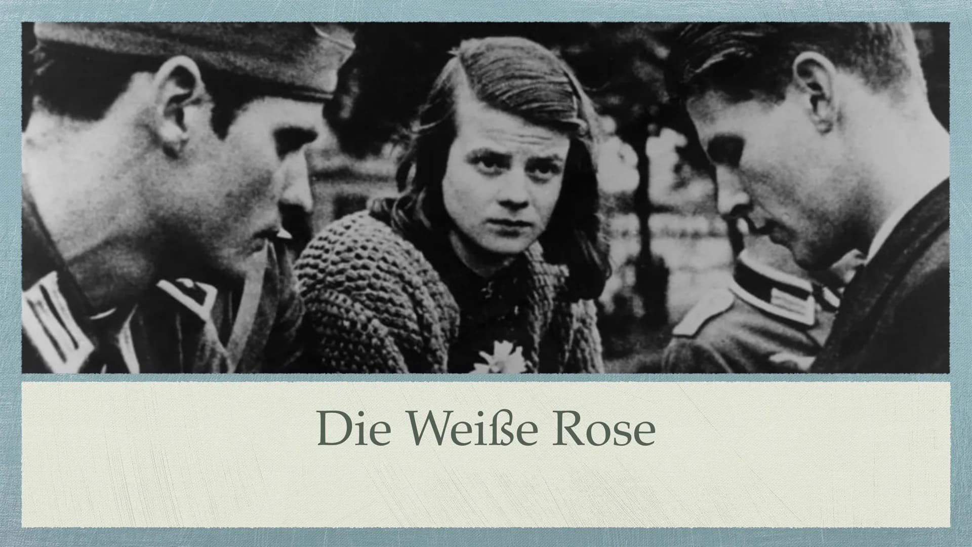 Die Weiße Rose Gliederung
1. Allgemeine Informationen
2. Mitglieder
3. Entstehung
4. Ziele
5. Beginn des Widerstands
6. Ende des Widerstands