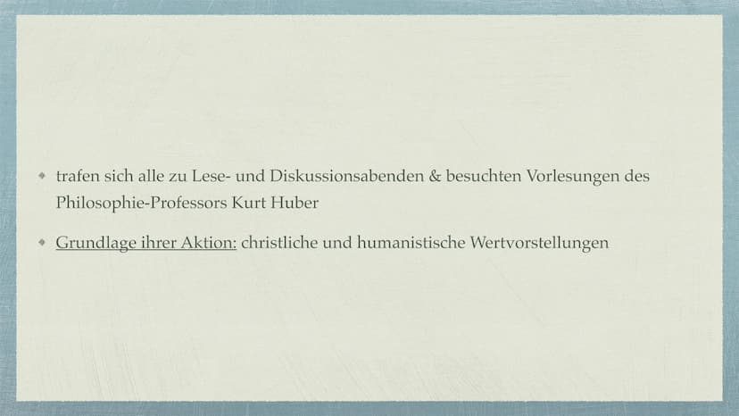 Die Weiße Rose Gliederung
1. Allgemeine Informationen
2. Mitglieder
3. Entstehung
4. Ziele
5. Beginn des Widerstands
6. Ende des Widerstands
