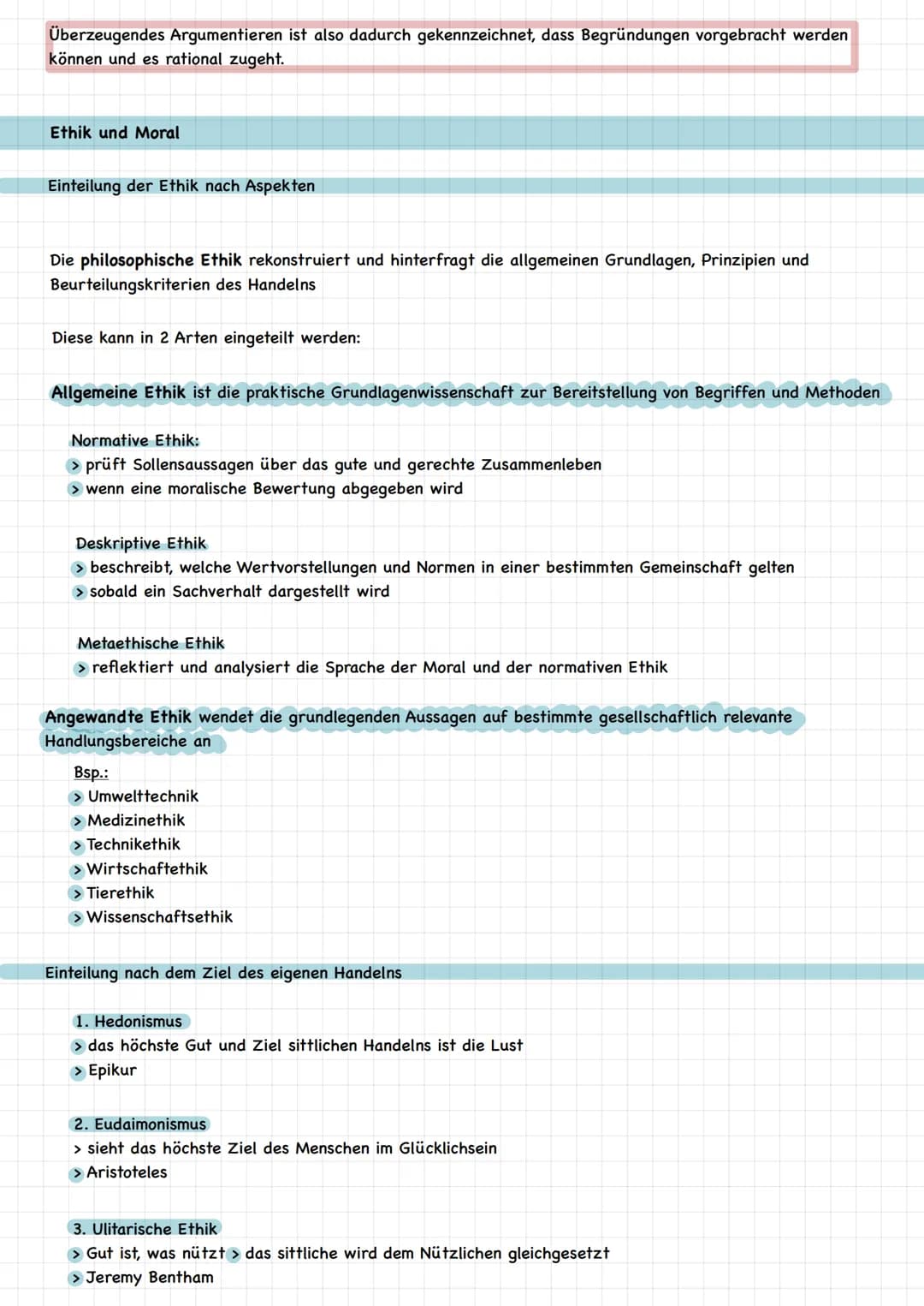 Die Arten von Argumenten:
> Wert
> Erfahrung
> Prinzip
> Autoritäten
> Fakten
> Folgen
> Analogie
Das Argumentationsschema („Toulmin- Schema