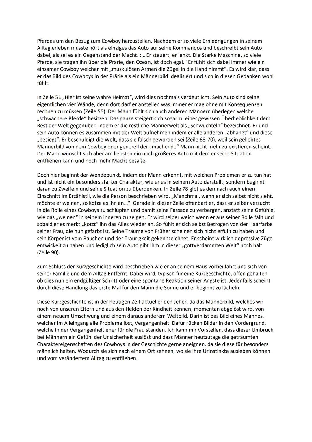 Textanalyse: „Und in Arizona geht die Sonne auf"

In unserer heutigen Gesellschaft herrscht ein Umschwung der Männerwelt, denn ihre
Alltagsa