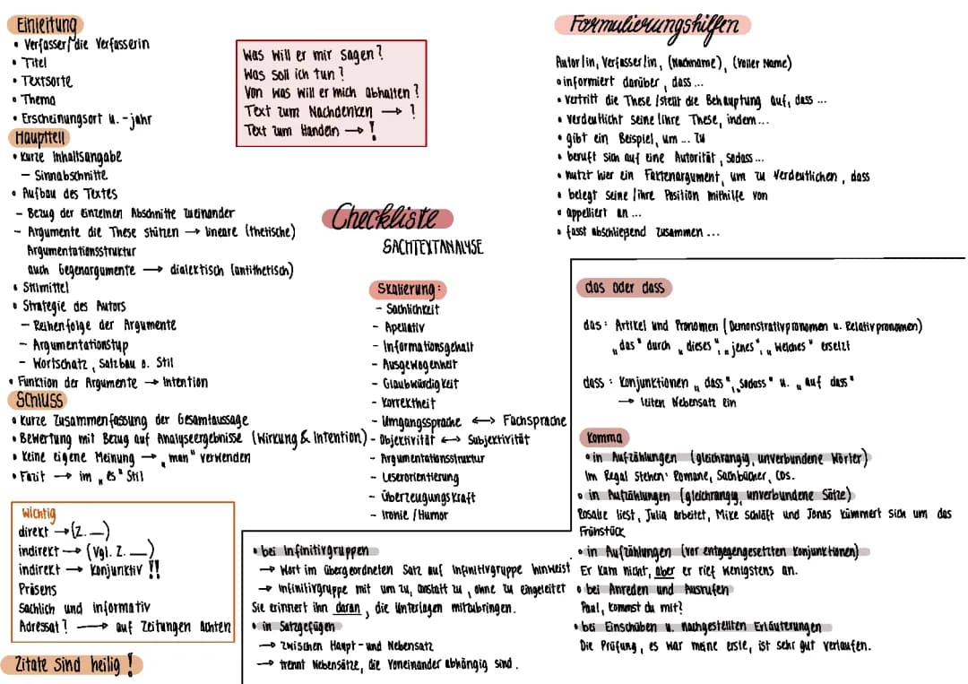 Checkliste Sachtextanalyse 