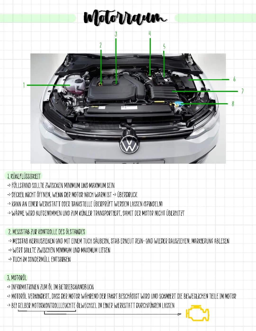 VW Golf 8 Technische Daten und Motoren - Fragen für die praktische Prüfung
