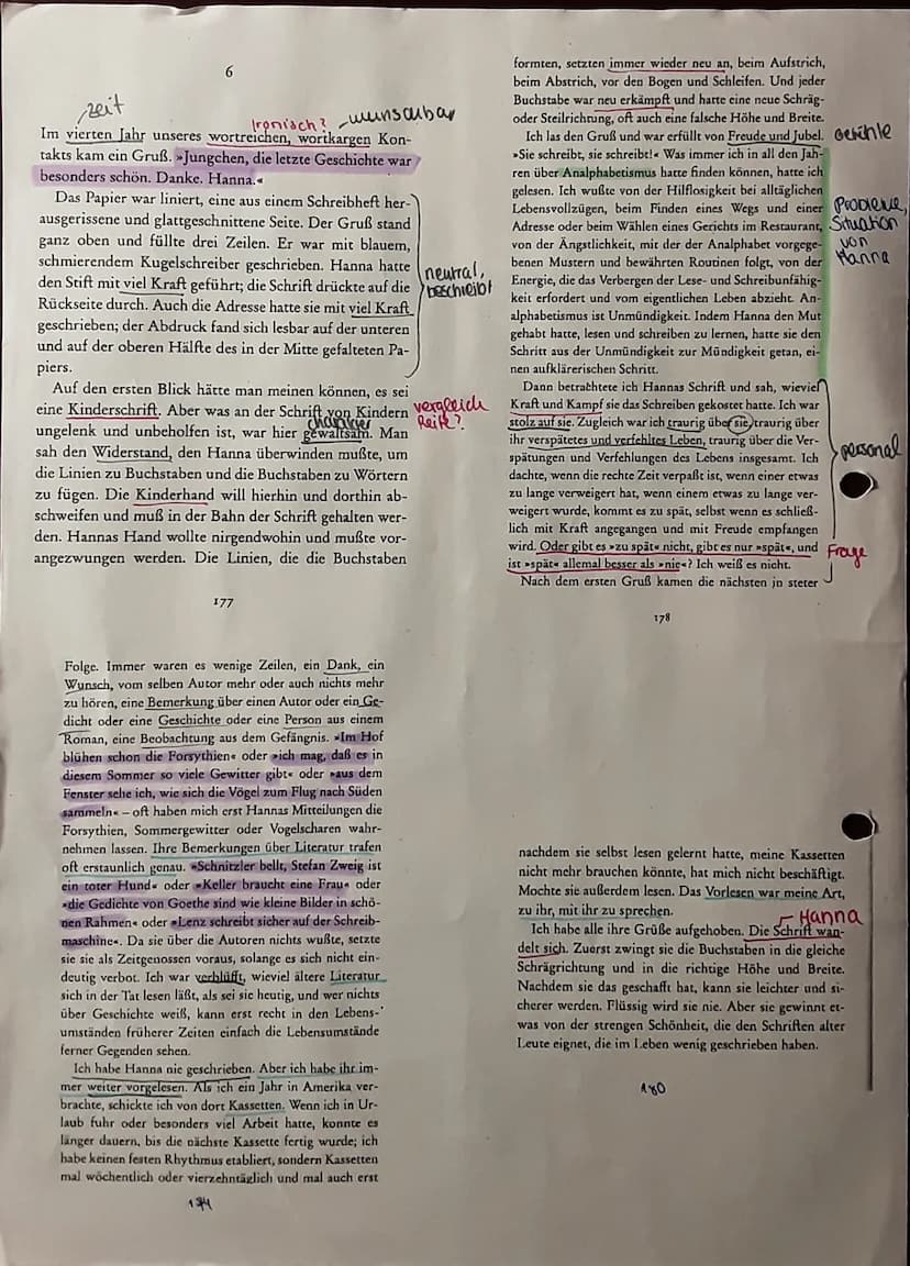 veit,
Michael,
Hanna
Q1 D LK 1
4. Klausur, Schuljahr 2020/2021
Reihe: Bernhard Schlink - Der Vorleser
Aufgabenstellung:
1. Analysiere den vo