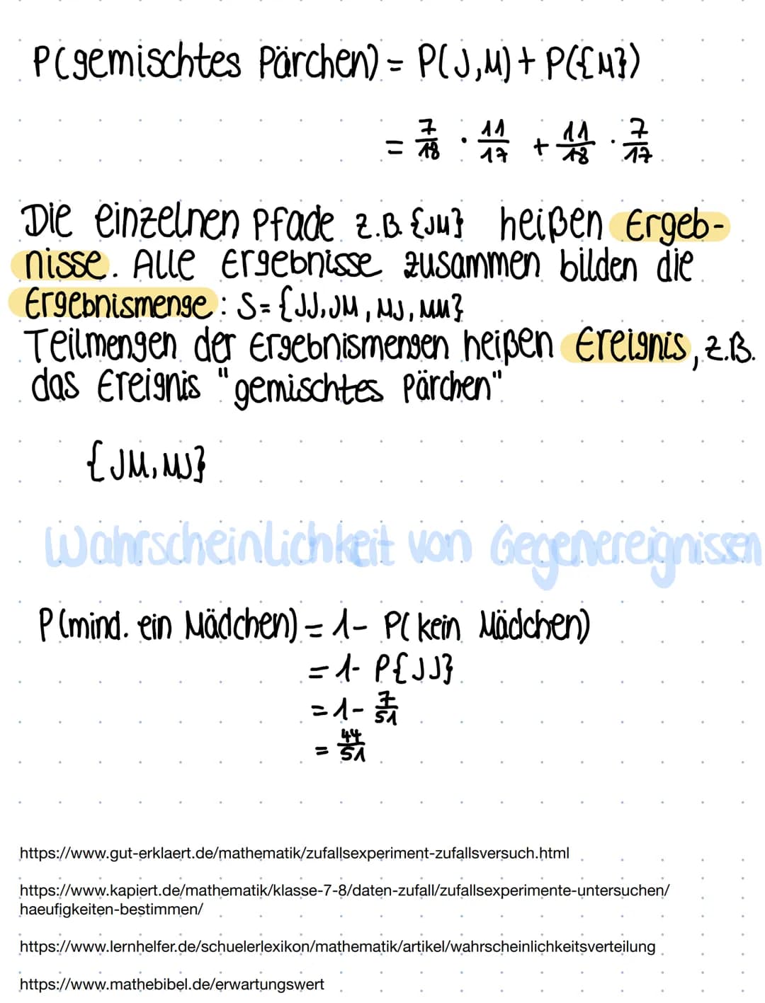 Zufallsexperiment
Ein Zufallsexperiment ist ein Experiment mit zufälligen
Ausgang.
Man nennt es ein Laplace-Experiment, wenn alle
Ausgänge g