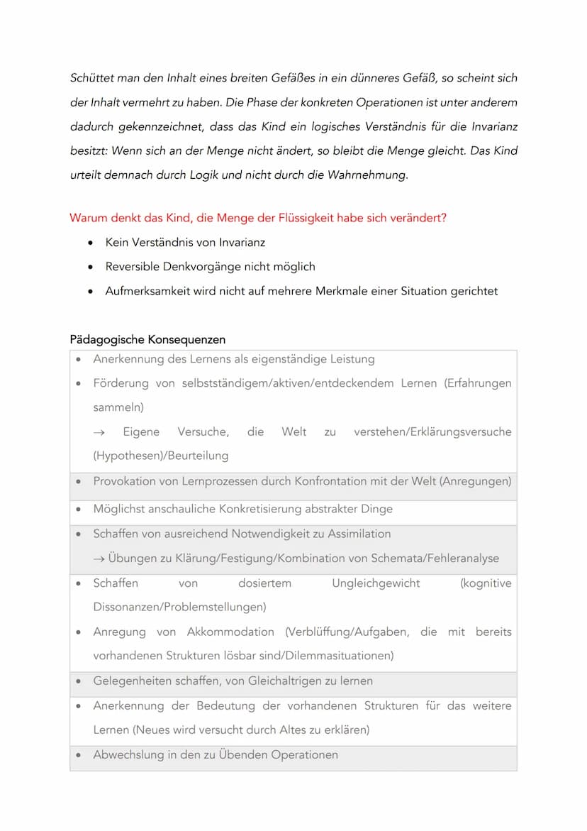 Kinder denken anders (als Erwachsene)
in Bezug auf Mengen-/Massen-/Volumeneigenschaften von Objekten
(mathematisch) unlogisch
●
Die Theorie 