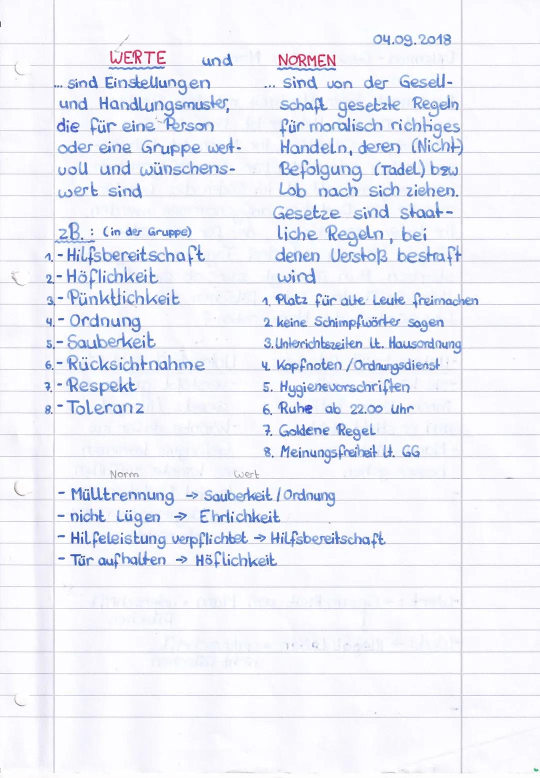 C
# WERTE und
... sind Einstellungen
und Handlungsmuster,
die für eine Person
oder eine Gruppe west-
voll und wünschens-
wert sind

2B.: (in