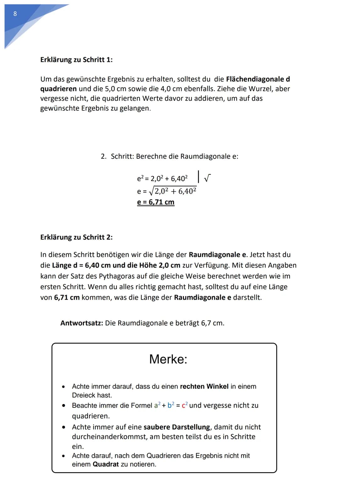 Satz des Pythagoras
in räumlichen Körpern
Dis
Makarios Dimerli
Name: Makarios Dimerli
Fach: Mathematik
Klasse: 9a
Datum: 19.01.2023  Einleit