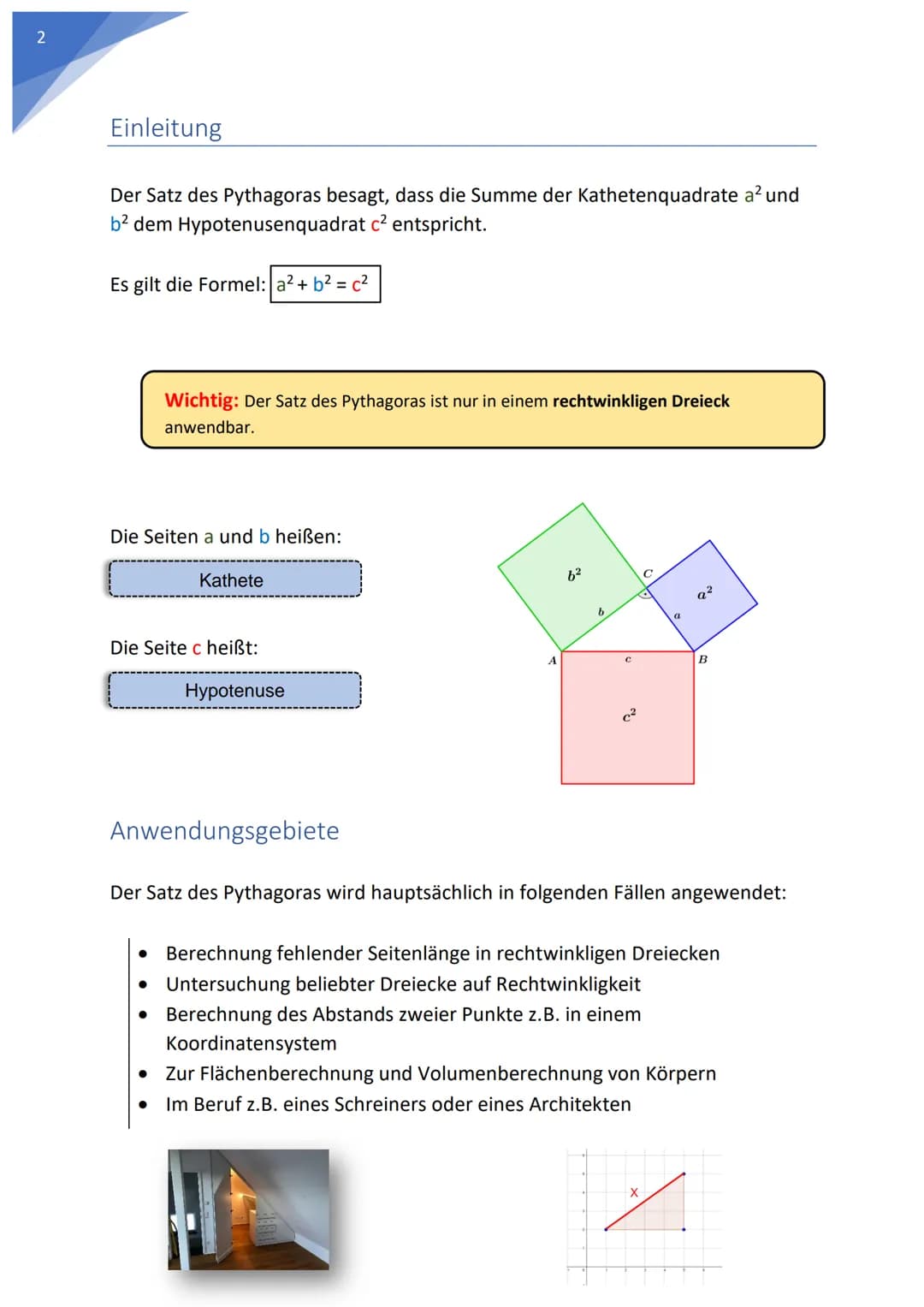 Satz des Pythagoras
in räumlichen Körpern
Dis
Makarios Dimerli
Name: Makarios Dimerli
Fach: Mathematik
Klasse: 9a
Datum: 19.01.2023  Einleit