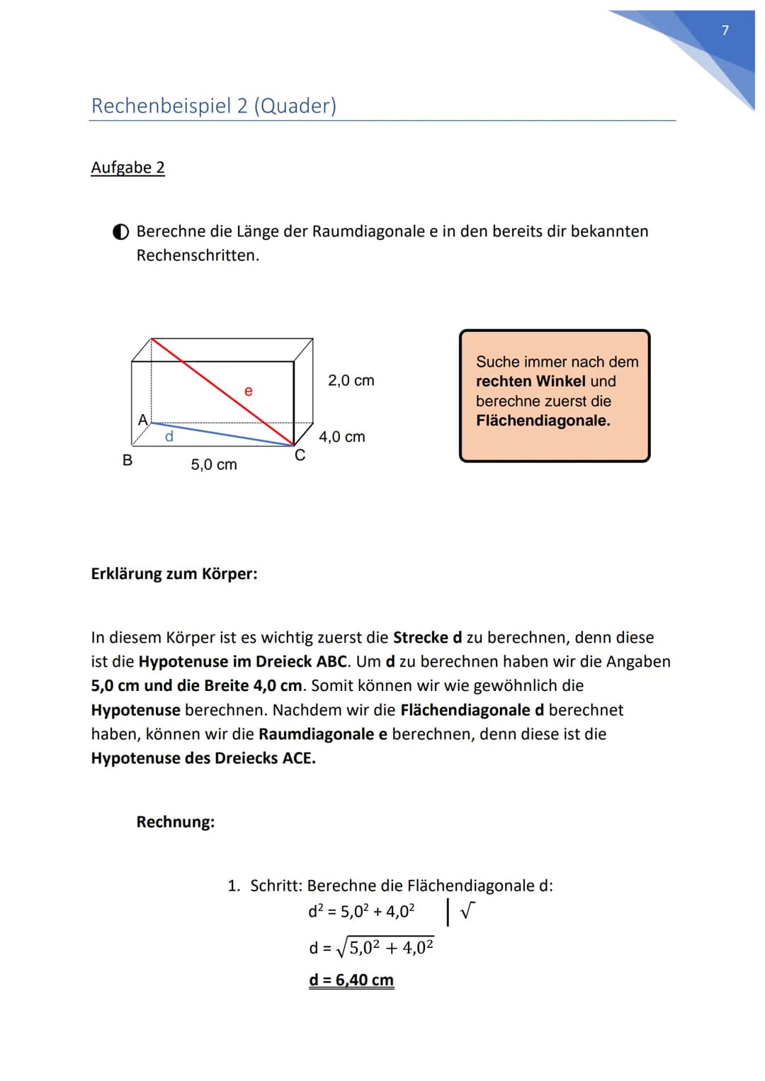 Satz des Pythagoras
in räumlichen Körpern
Dis
Makarios Dimerli
Name: Makarios Dimerli
Fach: Mathematik
Klasse: 9a
Datum: 19.01.2023  Einleit