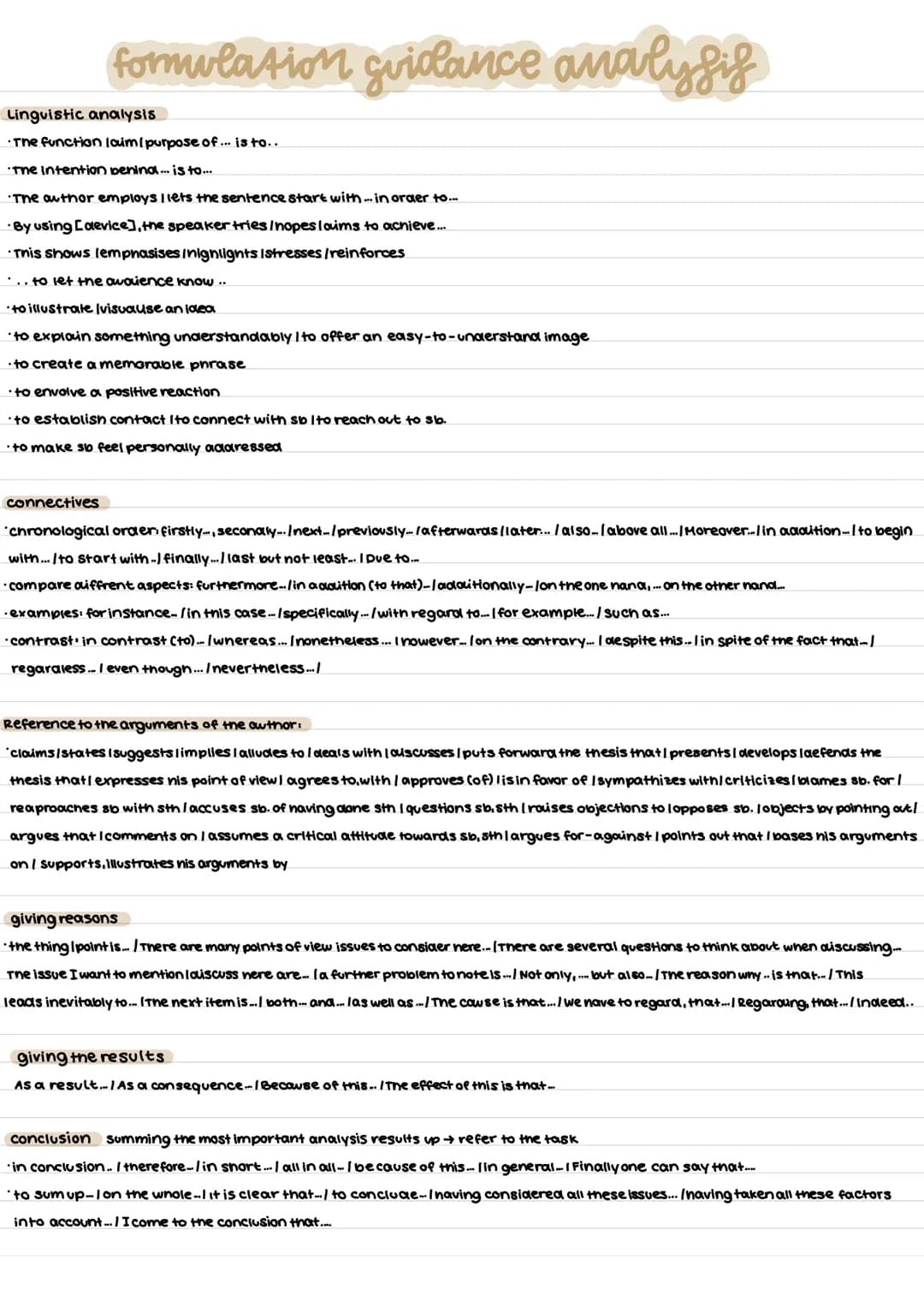 formulation guidance analysis
Introduction
*The [type of text] [title] written by [author] and published [date] deals with.....
•The text de