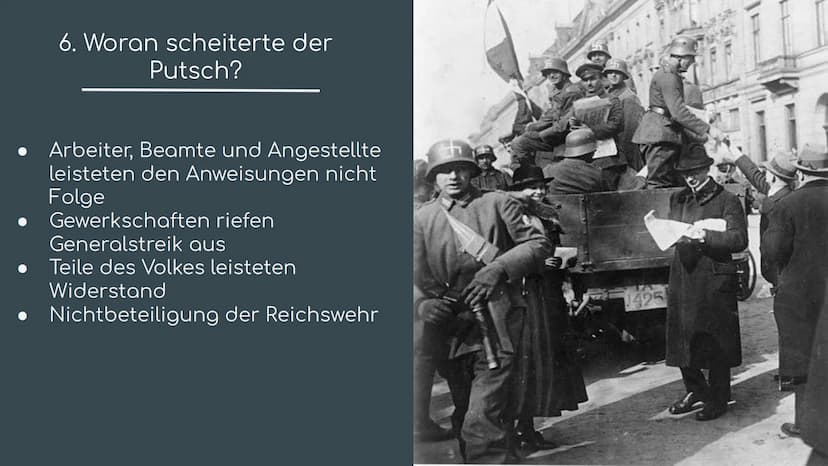 1111 falt!
Kapp-Lüttwitz-Putsch
Wer weiter geht
wird erschossen
„Der Kapp-Lüttwitz-Putsch hat die Lage der Weimarer
Republik nur verschlecht