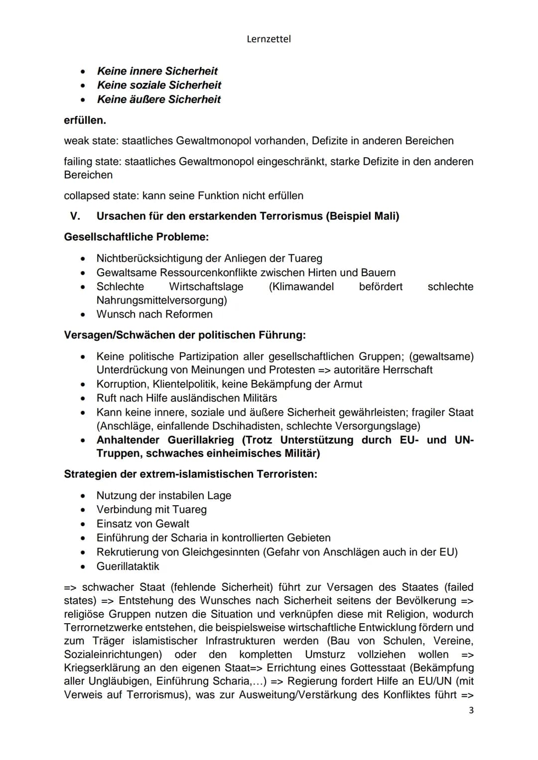 Politik - Vorabiturklausur, LK
Friedensicherung als nationale und internationale Herausforderung:
Internationaler Terrorismus/Außen- und Sic