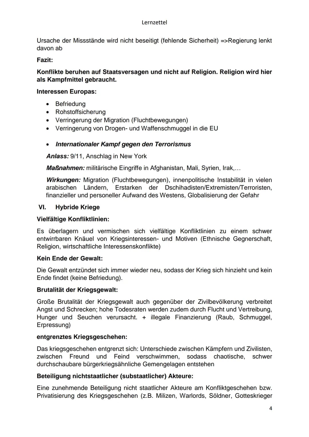 Politik - Vorabiturklausur, LK
Friedensicherung als nationale und internationale Herausforderung:
Internationaler Terrorismus/Außen- und Sic