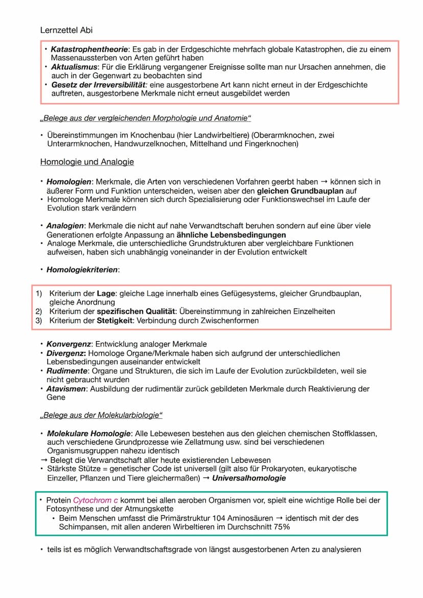Lernzettel Abi
Darwin
EVOLUTION
Evolutionstheorien
• Reproduktion : Überproduktion von Nachkommen
• Variation: Individuen einer Art untersch