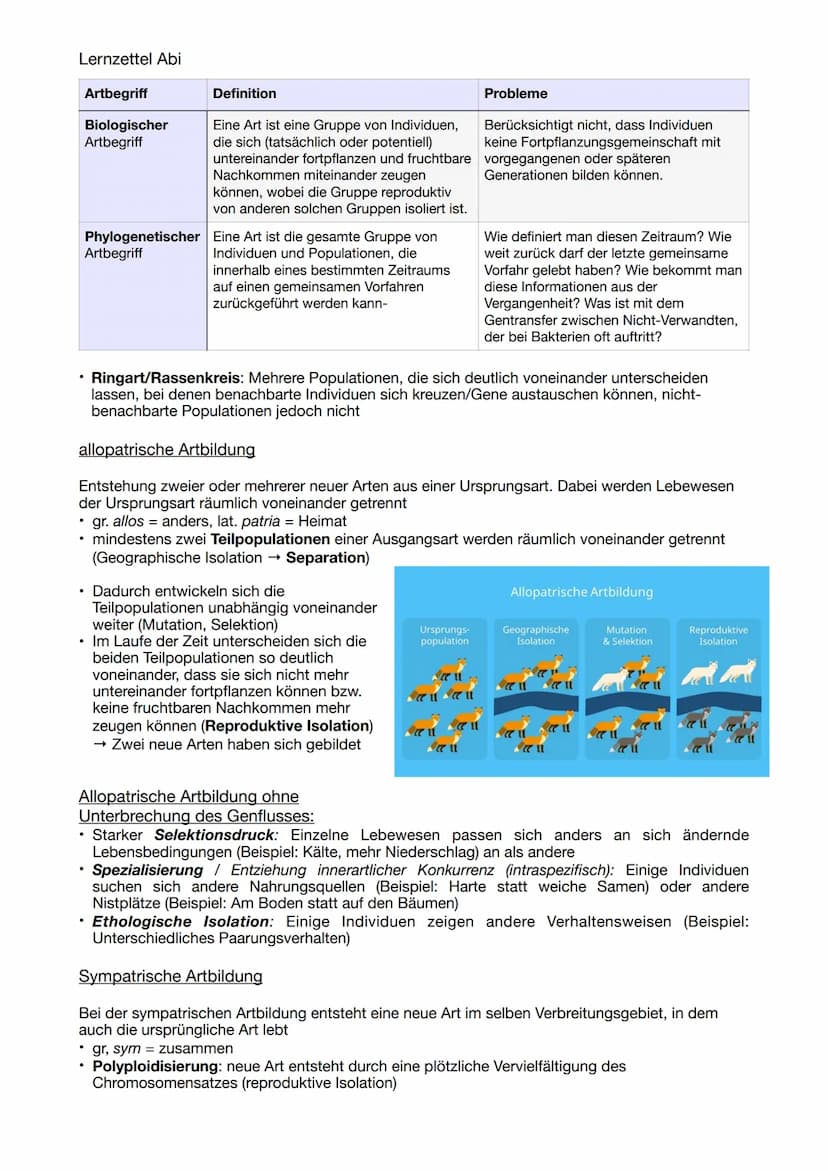 Lernzettel Abi
Darwin
EVOLUTION
Evolutionstheorien
• Reproduktion : Überproduktion von Nachkommen
• Variation: Individuen einer Art untersch