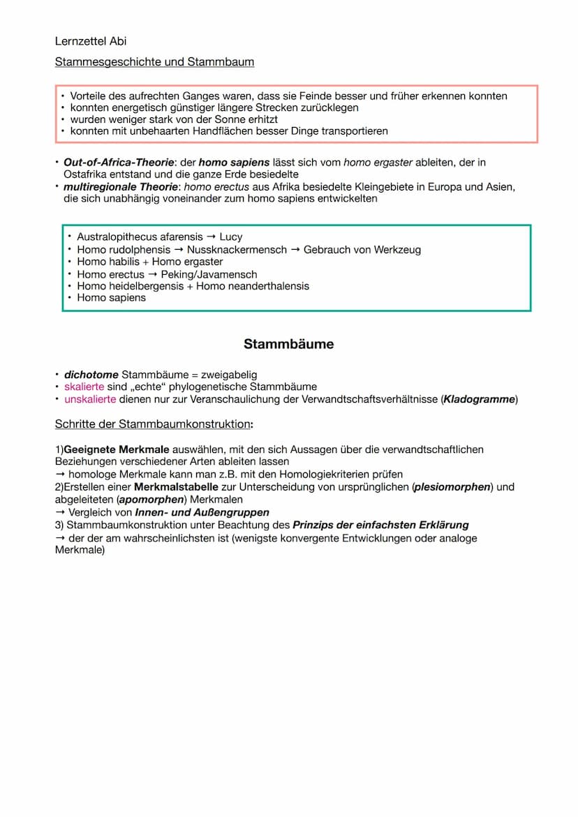 Lernzettel Abi
Darwin
EVOLUTION
Evolutionstheorien
• Reproduktion : Überproduktion von Nachkommen
• Variation: Individuen einer Art untersch