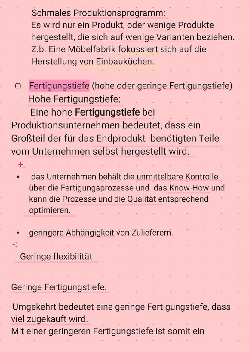 Planung des Produktionsprogramms
Im Produktionsprogramm sind Art und Menge der Produkte
festgelegt, die ein Unternehmen anbietet.
Die Gestal