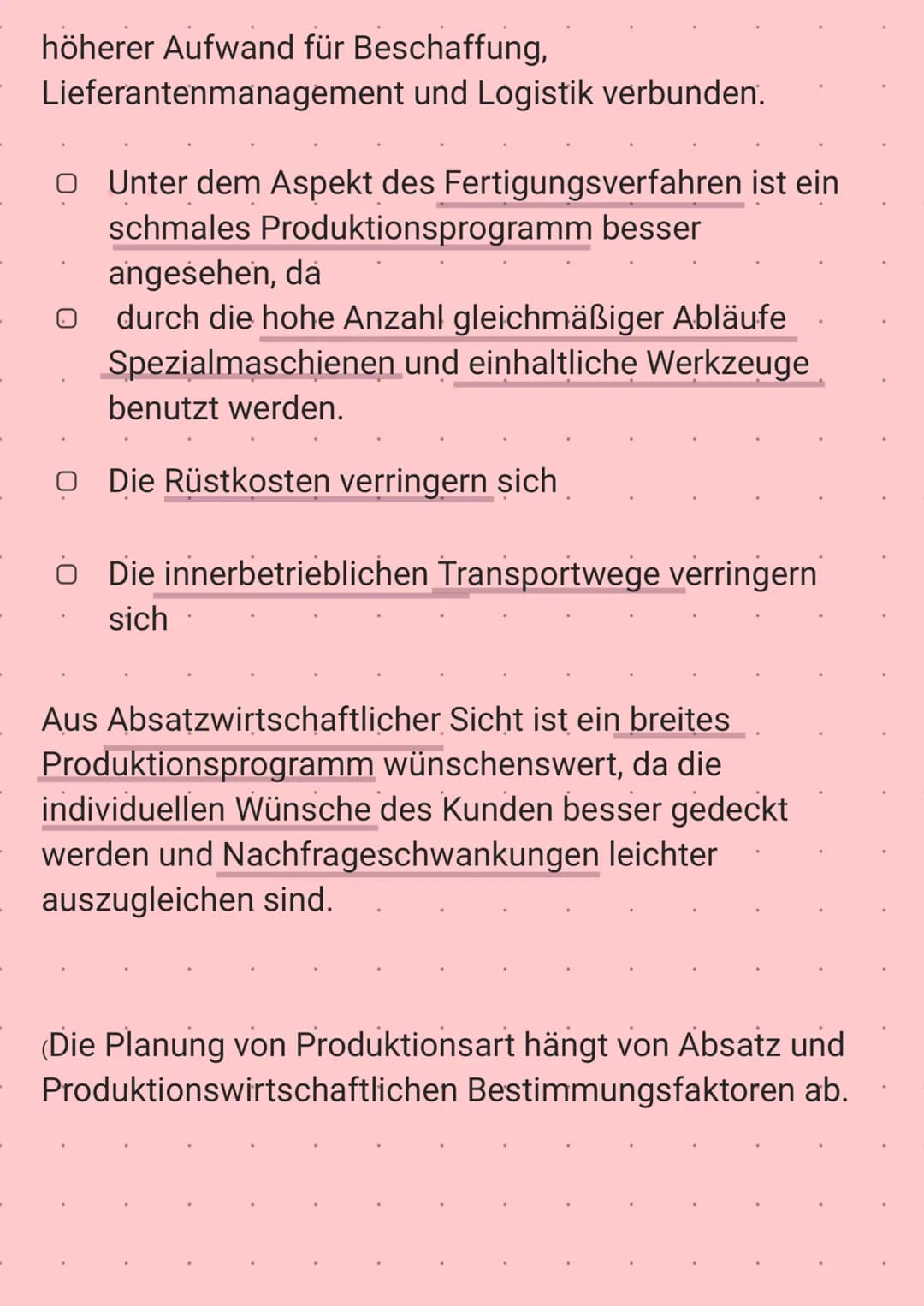 Planung des Produktionsprogramms
Im Produktionsprogramm sind Art und Menge der Produkte
festgelegt, die ein Unternehmen anbietet.
Die Gestal