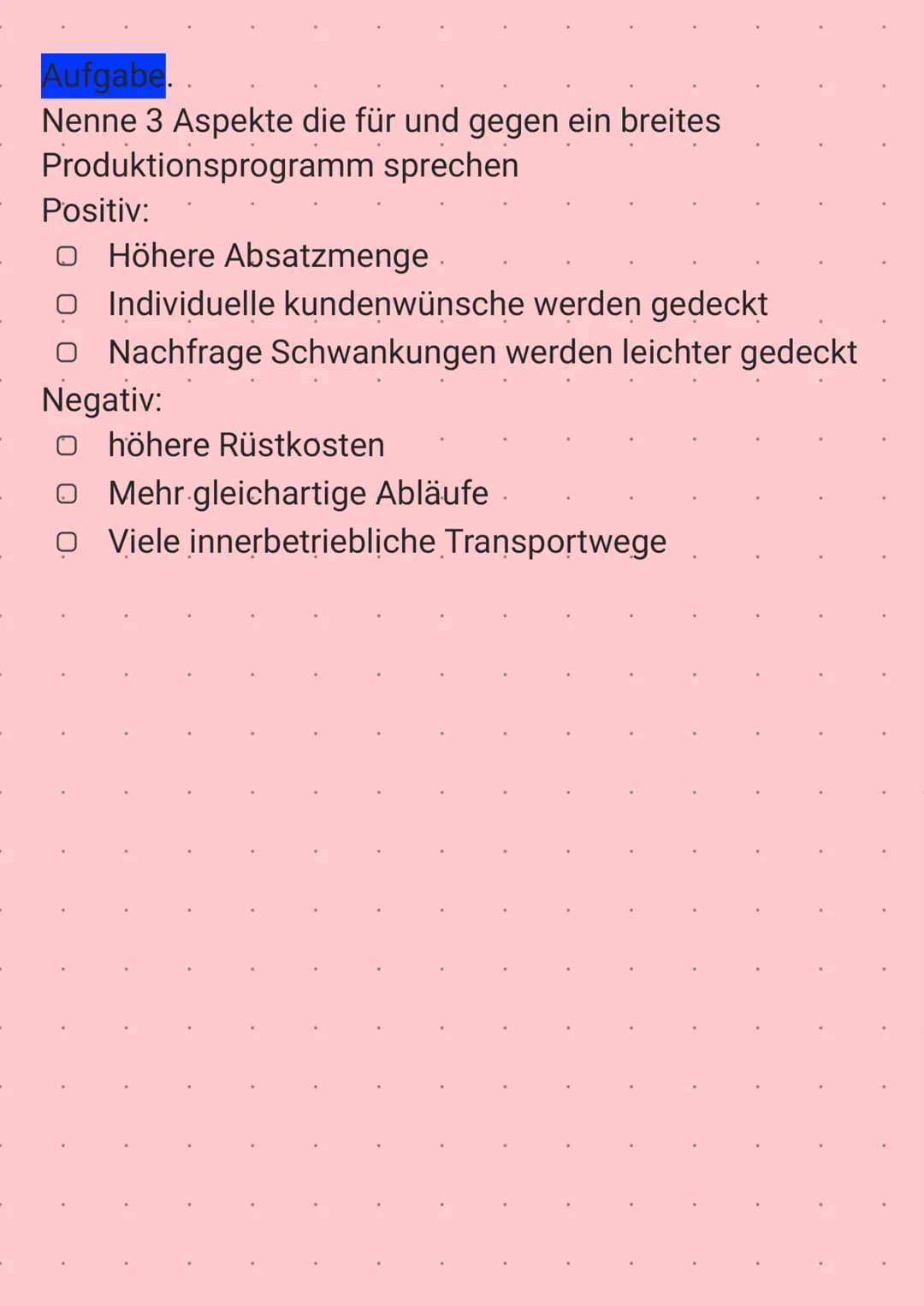 Planung des Produktionsprogramms
Im Produktionsprogramm sind Art und Menge der Produkte
festgelegt, die ein Unternehmen anbietet.
Die Gestal