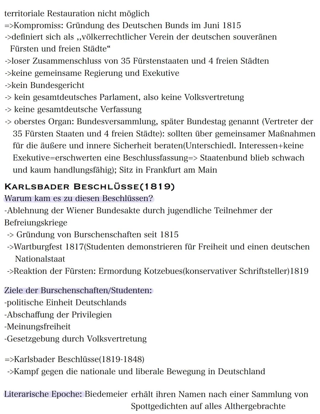 # Geschichte
Thema: Deutschland 1815-1848

# DIE RESTAURATION (1815-1830)
## Wiener Kongress(1815)
Was passierte dort?

- Versammlung der eu