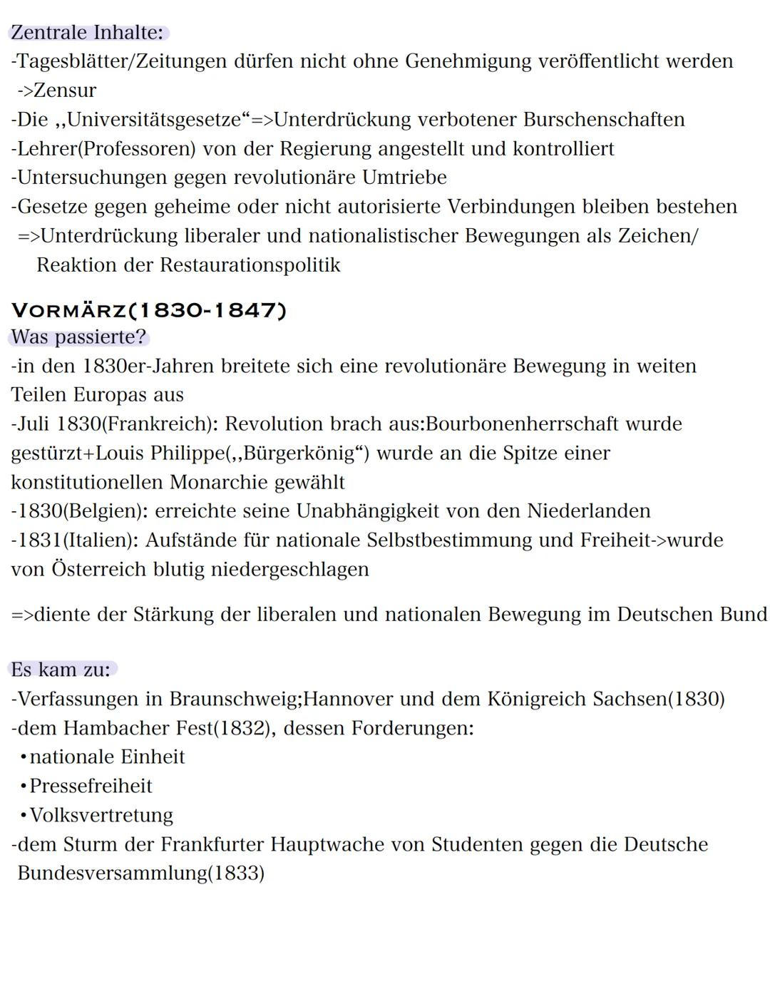 # Geschichte
Thema: Deutschland 1815-1848

# DIE RESTAURATION (1815-1830)
## Wiener Kongress(1815)
Was passierte dort?

- Versammlung der eu
