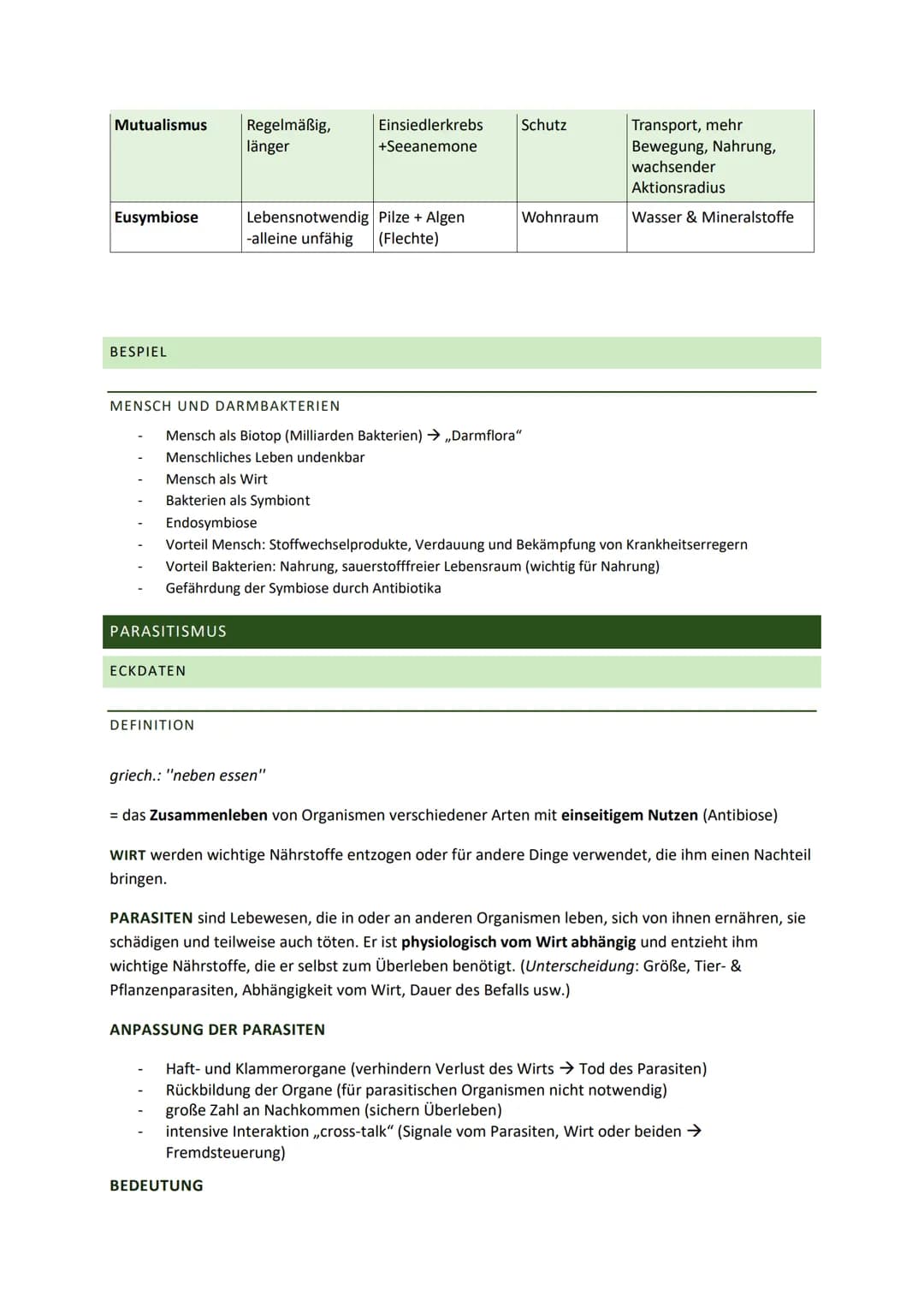 INTERSPEZIFISCHE BEZIEHUNGEN
SYMBIOSE
ECKDATEN
DEFINITION
griech.: "zusammen leben"
= ist das Zusammenleben zweier oder mehrerer verschieden
