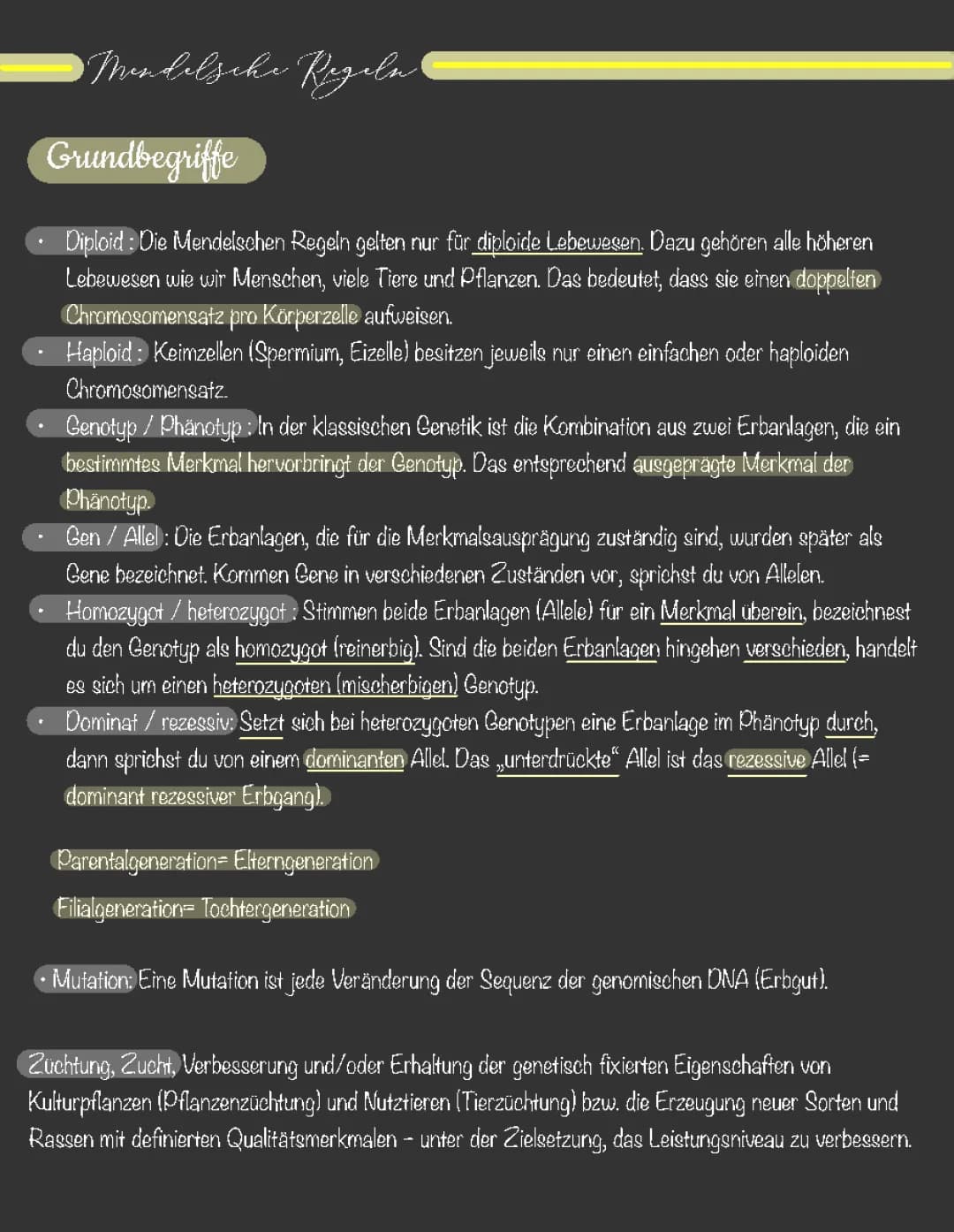 Mendelsche Regeln 