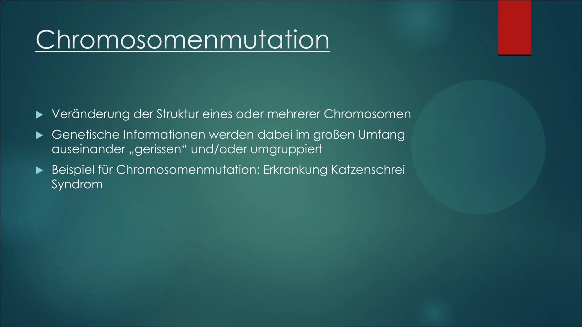 Mutationen Inhaltsverzeichnis
Definition von Mutation
▶ Was ist eine Mutation
► Ursache einer Mutation
Vererbte Mutationen
Mutationsarten
▶ 