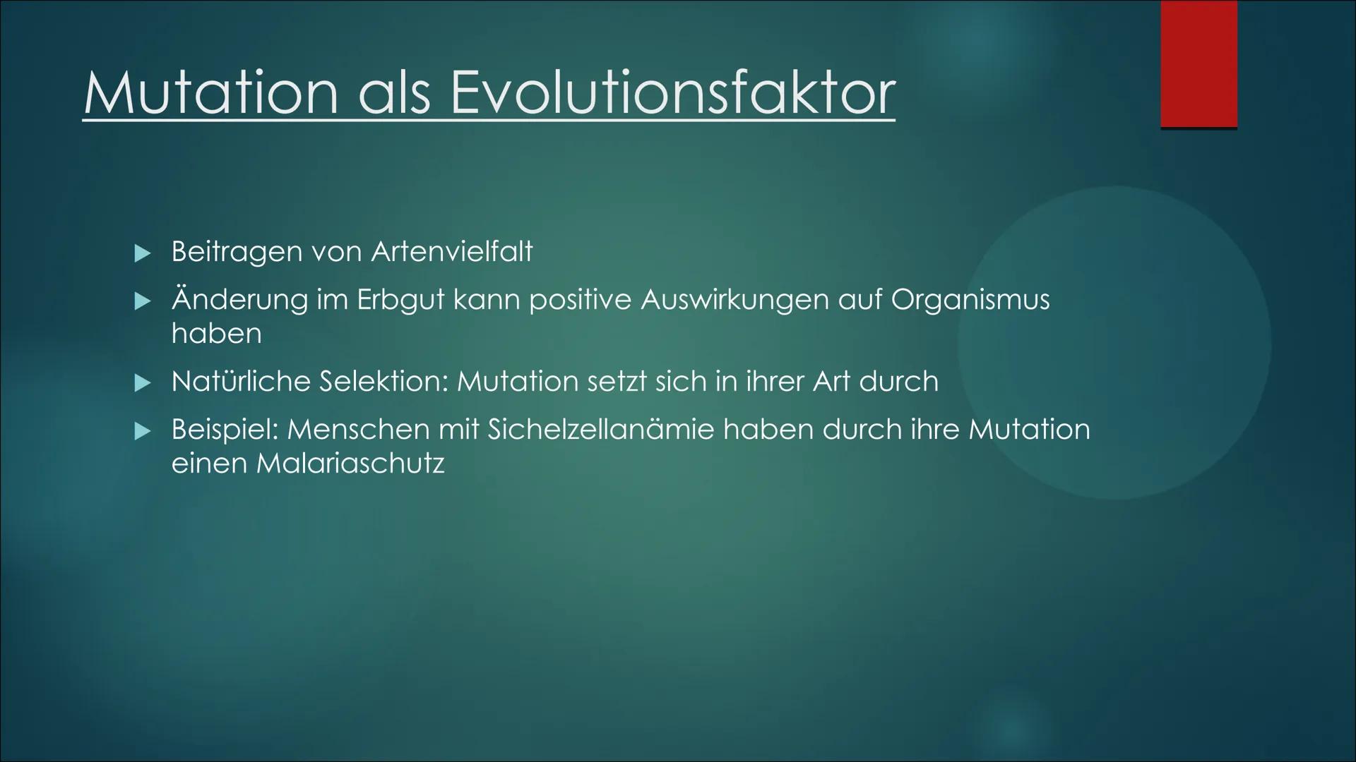 Mutationen Inhaltsverzeichnis
Definition von Mutation
▶ Was ist eine Mutation
► Ursache einer Mutation
Vererbte Mutationen
Mutationsarten
▶ 