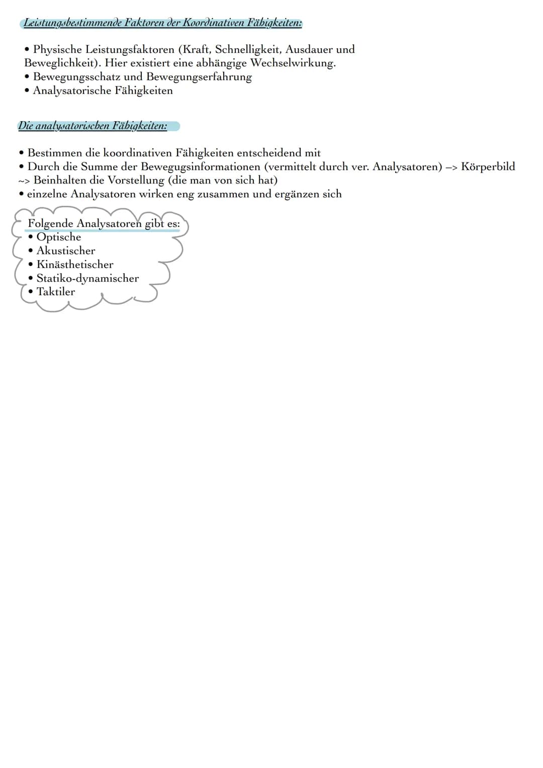 Koordinative Fähigkeiten
Definition:
Koordination ist das harmonische Zusammenwirken von Sinnesorganen, peripherem und zentralem Nervensyste