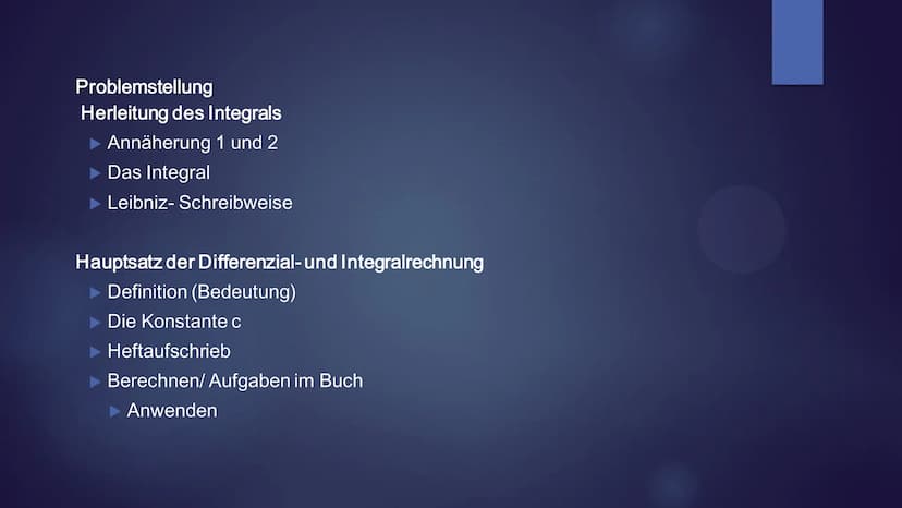 a
f(x)
S
bx
HIL
EIBNIZ
BUTTERKEKS
Hauptsatz der Differenzial- und
Integralrechnung Gliederung
Problemstellung
Herleitung des Integrals
Annäh