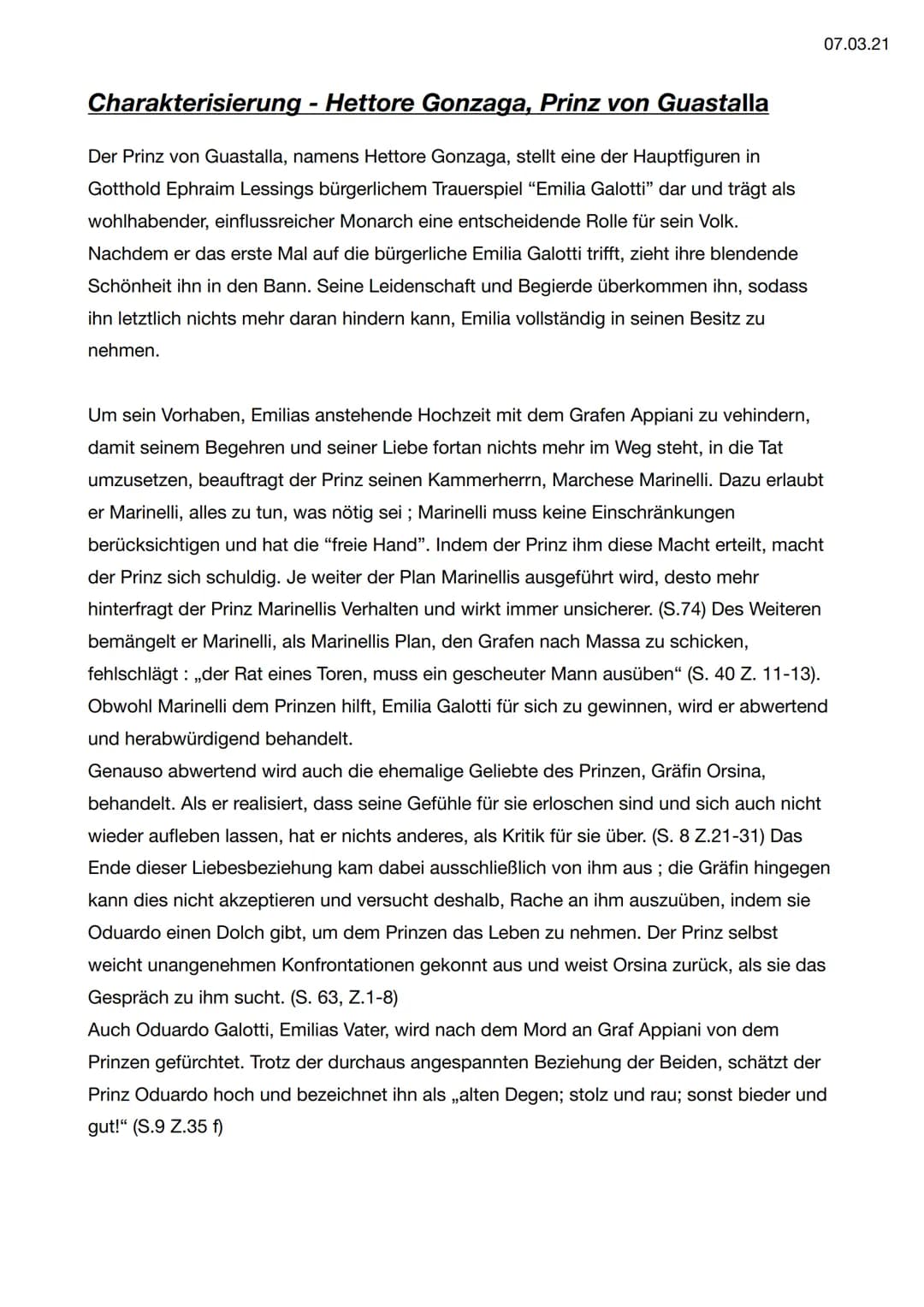 Charakterisierung - Hettore Gonzaga, Prinz von Guastalla
Der Prinz von Guastalla, namens Hettore Gonzaga, stellt eine der Hauptfiguren in
Go