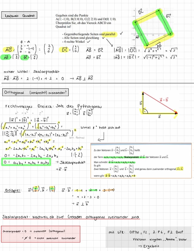 Parametergleichung einer Geraden
9: x² = P² + t ⋅ ²
Geradengleichung erstellen.
OB (3)
B | 1 | 1 | 3) ; D ( - 1 | 5 | 1)
60 = (3) - (1)
(3) 