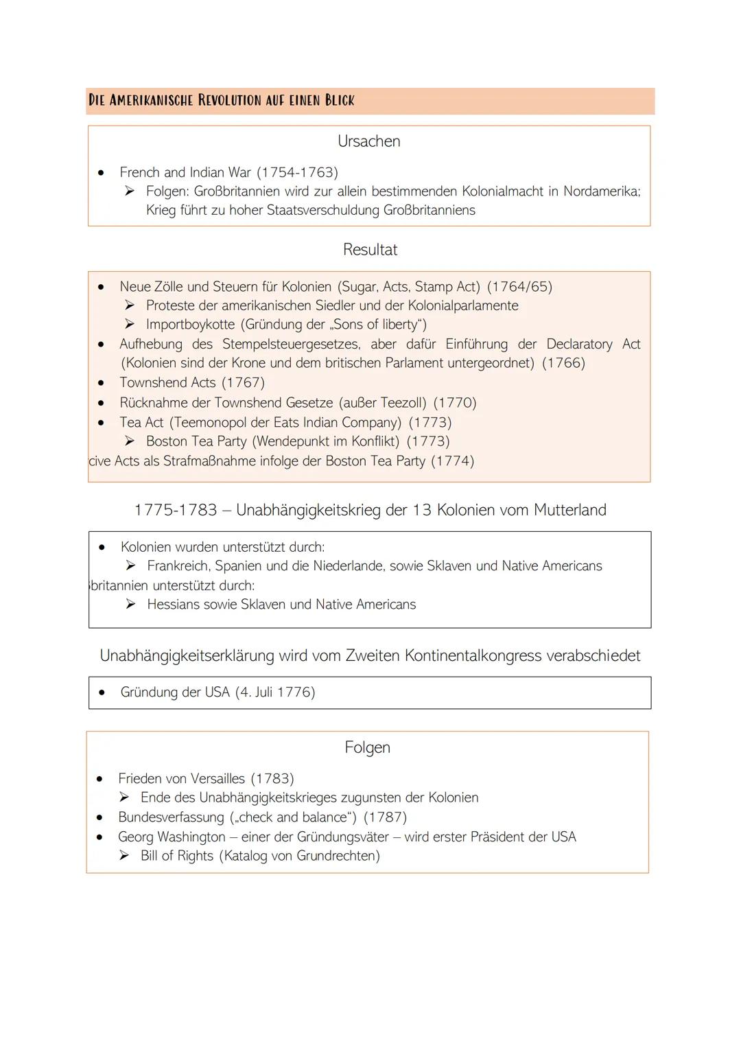 Q1 - 12.1 DIE AMERIKANISCHE UNABHÄNGIGKEIT („AMERICAN REVOLUTION")
●
●
●
●
●
●
GESCHICHTE - ABITUR
-
ZEITSTRAHL DES MODULS
VORGESCHICHTE DER