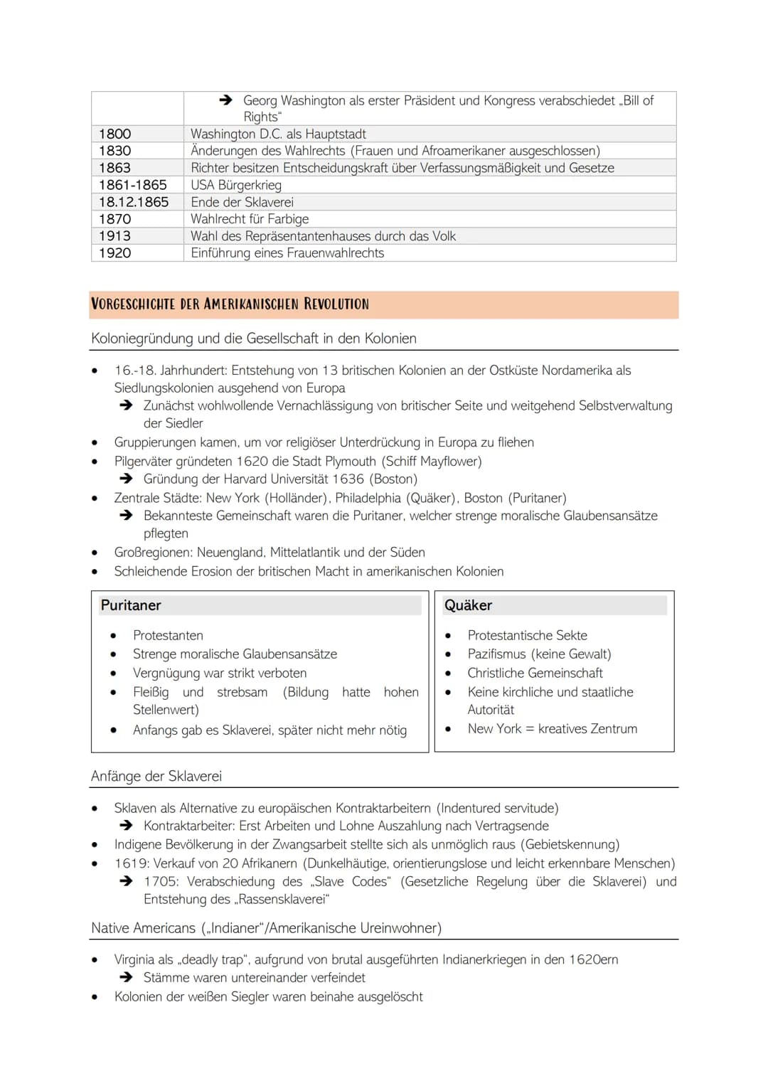 Q1 - 12.1 DIE AMERIKANISCHE UNABHÄNGIGKEIT („AMERICAN REVOLUTION")
●
●
●
●
●
●
GESCHICHTE - ABITUR
-
ZEITSTRAHL DES MODULS
VORGESCHICHTE DER