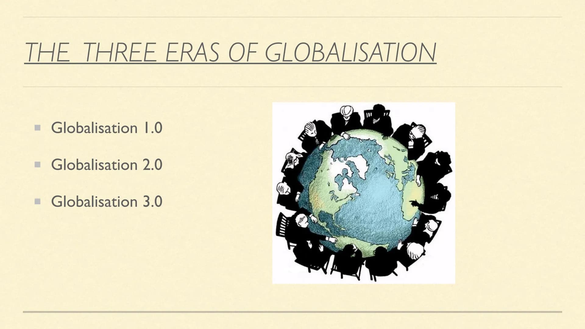 GLOBALISATION
Anisa Bilal, Judi
0 CHRONOLOGICAL STRUCTURE
■ Definition of Globalisation
▪ Historical periods & Background
Different sectors 