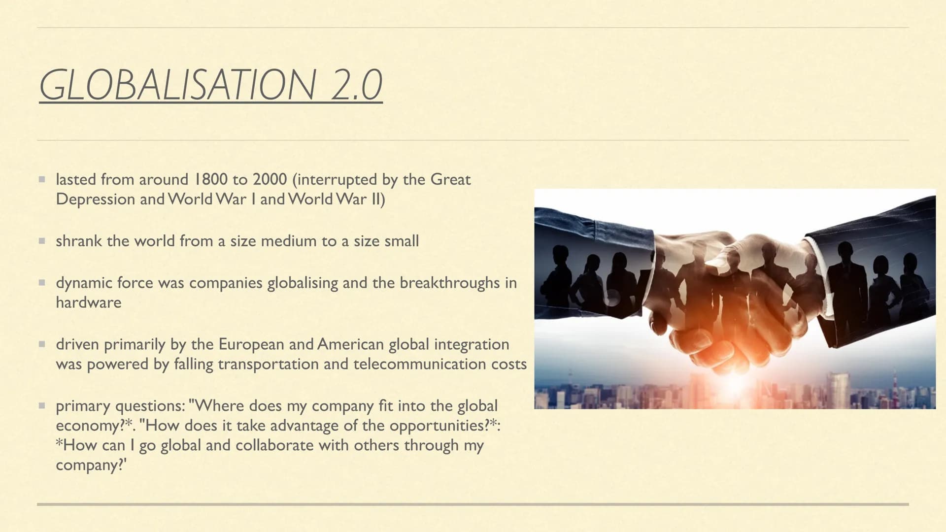 GLOBALISATION
Anisa Bilal, Judi
0 CHRONOLOGICAL STRUCTURE
■ Definition of Globalisation
▪ Historical periods & Background
Different sectors 