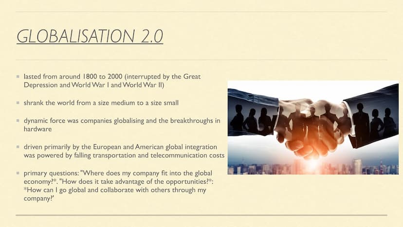 GLOBALISATION
Anisa Bilal, Judi
0 CHRONOLOGICAL STRUCTURE
■ Definition of Globalisation
▪ Historical periods & Background
Different sectors 