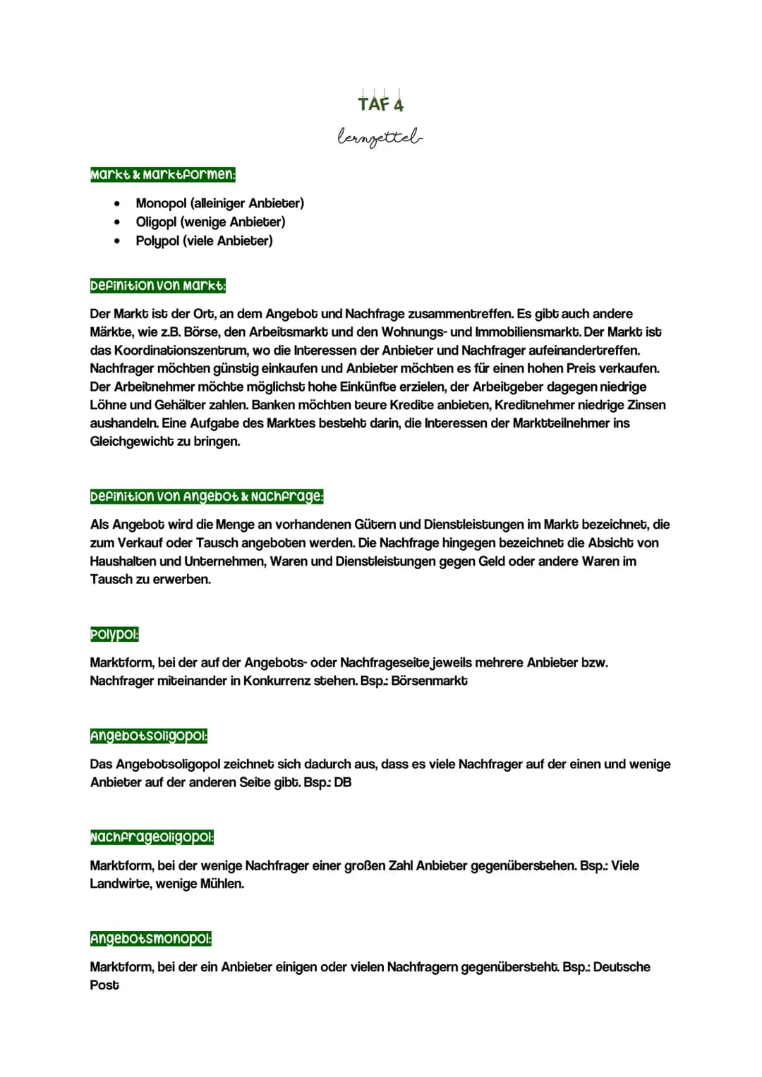 TAF 11.4 - Definition von Markt