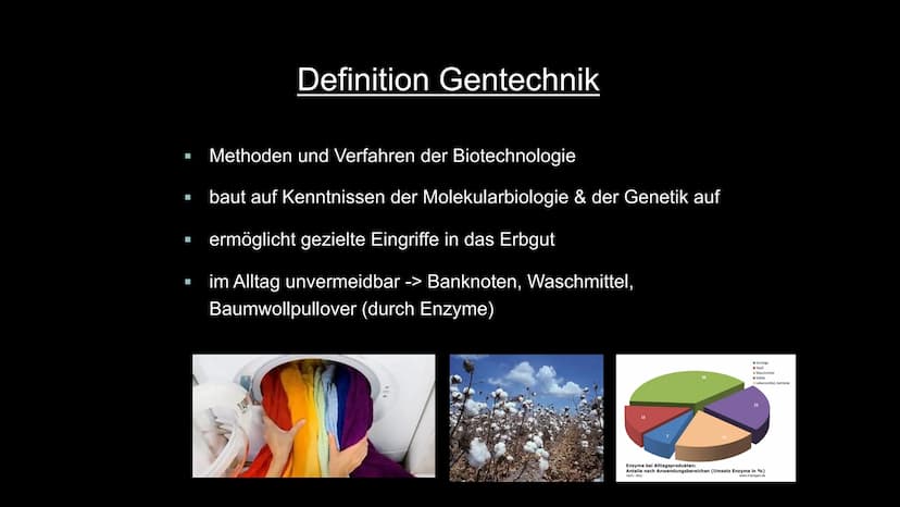 Gentechnik
Dürfen wir, was wir können?
D ■
■
■
Gliederung
Definition Gentechnik
Anwendungsbereiche & Beispiele
Genetische Grundoperationen
V